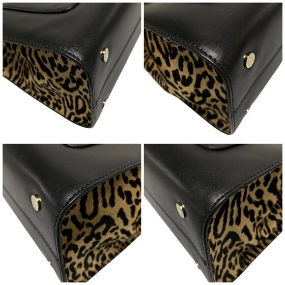 Auth BVLGARI Serpenti Scaglie Black Light Brown Multi Leather Unborn Calf - Picture 16 of 16